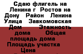 Сдаю флигель на Ленина г. Ростов-на-Дону › Район ­ Ленина › Улица ­ Завкомовская › Дом ­ 36 › Этажность дома ­ 1 › Общая площадь дома ­ 30 › Площадь участка ­ 2 › Цена ­ 13 000 - Ростовская обл., Ростов-на-Дону г. Недвижимость » Дома, коттеджи, дачи аренда   . Ростовская обл.,Ростов-на-Дону г.